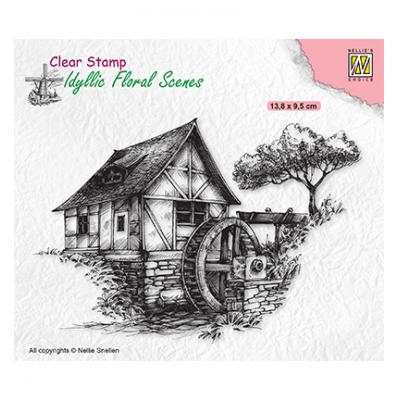 Nellie's Choice Clear Stamp - Floral Scenes Water-Mill